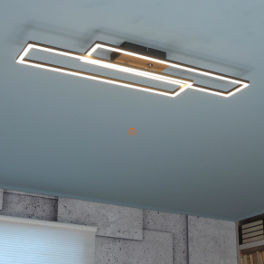   Dupla keretes mennyezeti LED lámpa matt fekete-natúr színben, 80x60 cm - Dakari Globo 67208-30