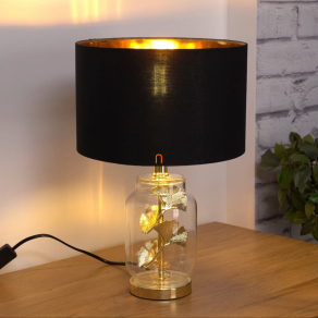   Ginkgo leveles asztali lámpa, fekete, 38 cm - Ginko Globo 24141M - billenőkapcsolós, 1xE27 foglalattal, 230 V