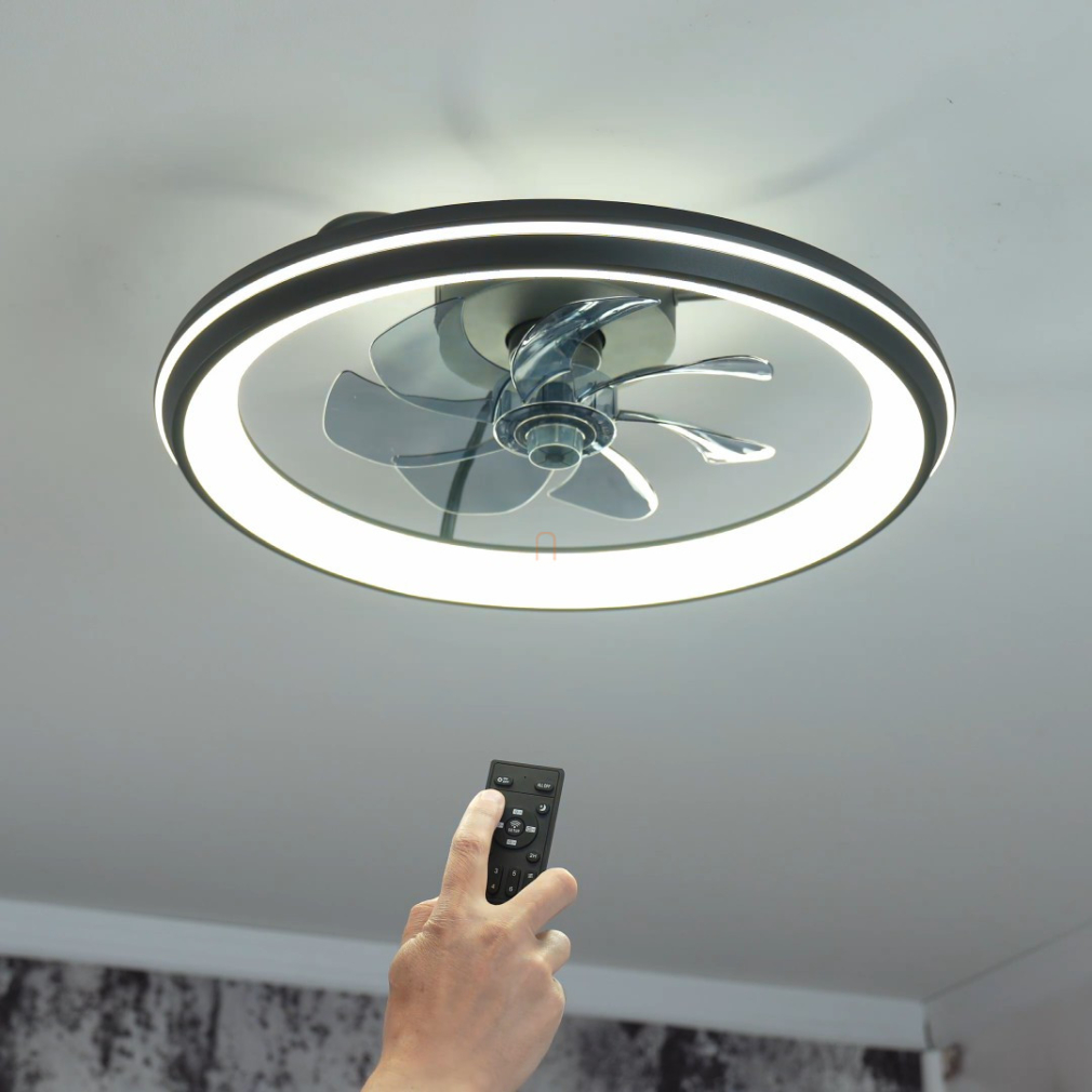 Szabályozható ventilátoros mennyezeti LED lámpa távirányítóval - Celeste Globo 03643
