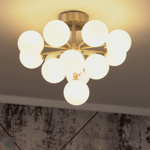   Üveggömbös mennyezeti lámpa nikkel-opál színben - Grappy Globo 56143-13ND