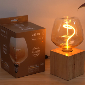   E27 LED dekor fényforrás, 4 W, 240 lm, 1800 K, színátmenetes borostyán üveg, 16,3x12,3 cm