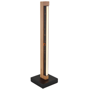   Csillagos asztali LED lámpa, fa hatású 48 cm - Starla Globo 67849T, billenő kapcsoló, 1.6 méretes kábellel, 3000 K, 160 lm, 8 W, 230 V