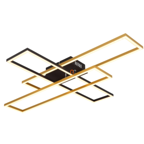   Mennyezeti LED lámpa matt fekete-arany színben - Dakari Globo 67208-40G