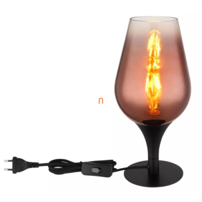   Éjjeli lámpa vörösréz árnyalatokban, 31 cm - Lavus Globo 15552T1 - billenőkapcsolós, 1xE27 foglalattal, 230 V