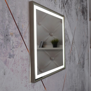   Érintőkapcsolóval szabályozható LED tükör, szögletes - Rivas Globo 84037