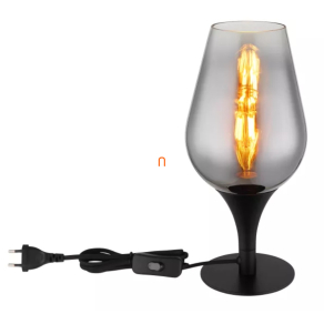   Éjjeli lámpa füstszínű árnyalatokban, 31 cm - Lavus Globo 15552T3 - billenőkapcsolós, 1xE27 foglalattal, 230 V