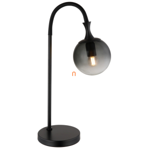   Füstszínű asztali lámpa, üveg, 57 cm - Dalton Globo 15885T - billenőkapcsolós, 1xE27 foglalattal, 230 V
