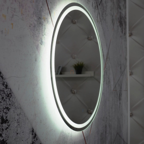   Érintőkapcsolós LED tükör, hidegfehér körfénnyel - Rivas Globo 84034