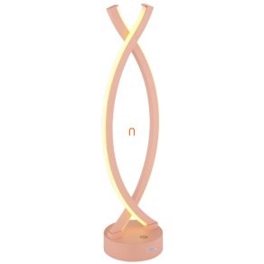   Púder rózsaszín asztali LED lámpa, 41 cm - Hela Globo 58457P, akkumulátoros, tölthető, hordozható, 1 méretes kábellel, 3000 K, 25 lm, 1 W, 230 V