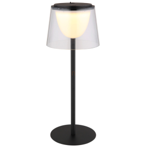   Érintőkapcsolós asztali LED lámpa, 34 cm, tölthető, áttetsző - Mariam Globo 58462K - szabályozható fényerősség, 3000 K, 150 lm, 1,8 W, 0.8 méteres kábel, akkumulátoros