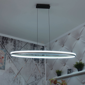   Függesztett LED lámpa kristály szegéllyel, ovális - Della Globo 67179H1