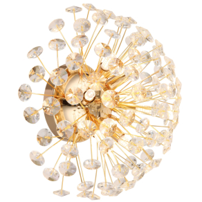   Design fali lámpa, kristály pitypang arany színben- Katrina Globo 64135W