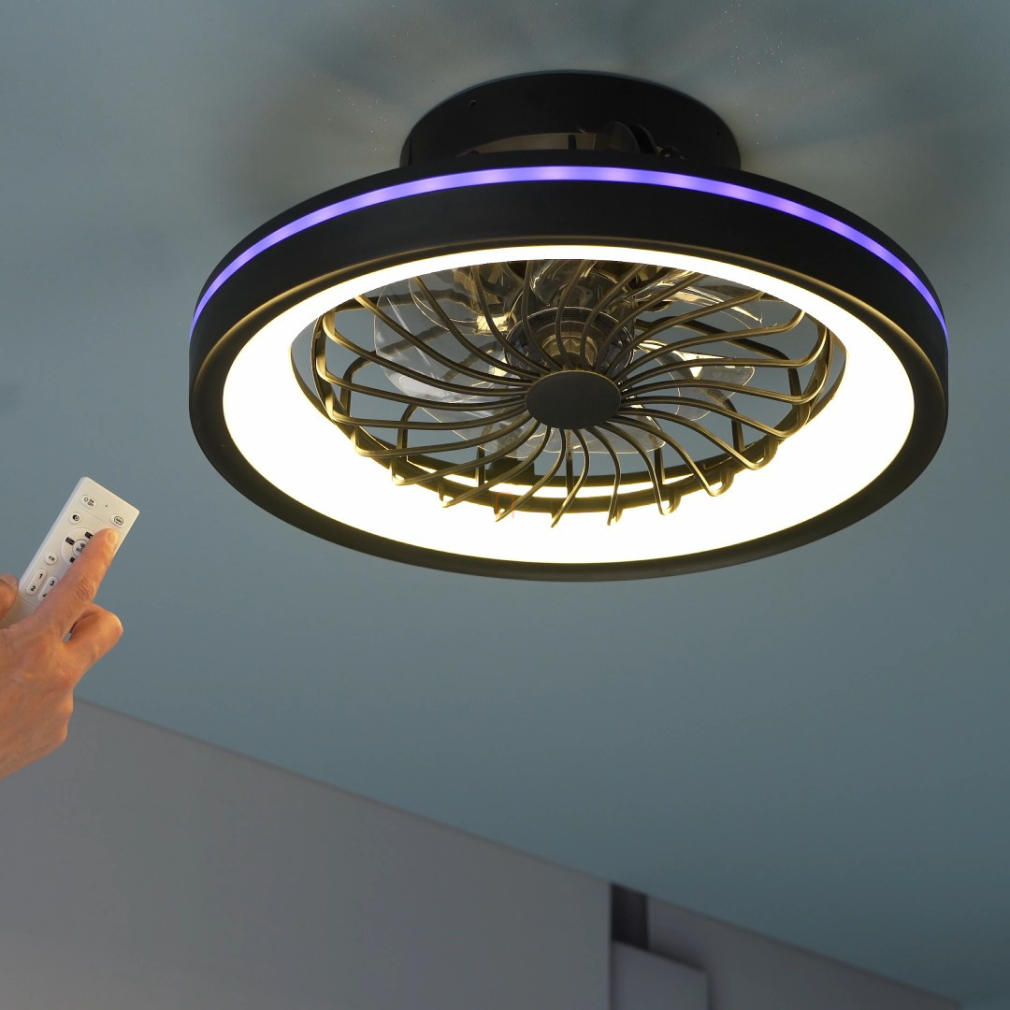 Szabályozható ventilátoros mennyezeti LED lámpa távirányítóval - Deanne Globo 03665