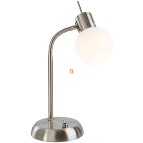   Asztali lámpa nikkel színben, 30 cm - Loxy Globo 571601016X - billenőkapcsolós, 1xE14 foglalattal, 230 V
