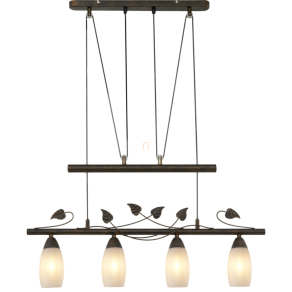   Függesztett lámpafém levél díszekkel, kovácsolt vas hatású, állítható mgassággal - Venezia Globo 30800423X