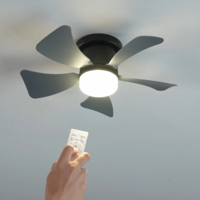   Szabályozható ventilátoros mennyezeti LED lámpa távirányítóval szürke színben - Hines Globo 03609A