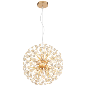   Design függesztett lámpa, kristály pitypang arany színben, 40 cm - Katrina Globo 64135H1