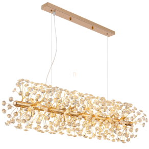   Design függesztett lámpa, kristály pitypang arany színben - Katrina Globo 64135H4