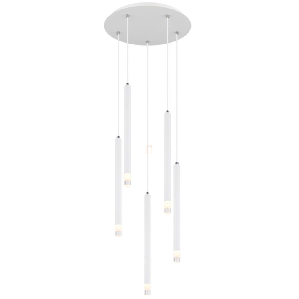 Függesztett lámpa, fehér, 5 foglalattal - Ryan Globo 15629W-5