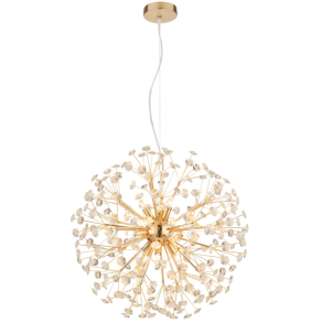   Design függesztett lámpa, kristály pitypang arany színben, 60 cm - Katrina Globo 64135H2