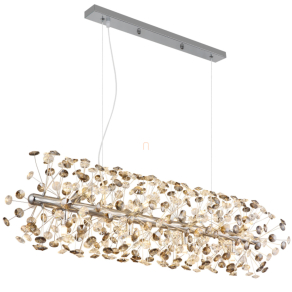   Design függesztett lámpa, kristály pitypang, króm, füstszínű - Katrina Globo 64135H4C