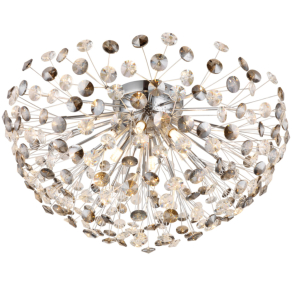   Design mennyezeti lámpa, kristály pitypang, króm, füstszínű, 60 cm - Katrina Globo 64135D1C