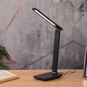   Érintőkapcsolóval szabályozható íróasztali LED lámpa, tölthető, állítható - Brighton Globo 58439SA - szabályozható fényerősség, 2700/6500 K, 143 lm, 4 W, 0.8 méteres kábel, akkumulátoros