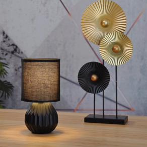   Asztali lámpa fekete színben, 23 cm - Sylas Globo 21730S - 1xE14, 230 V, IP20, 1.3 méteres kábel