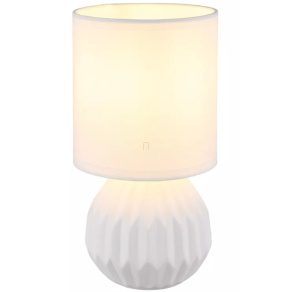   Asztali lámpa fehér színben, 23 cm - Sylas Globo 21730W - 1xE14, 230 V, IP20, 1.3 méteres kábel