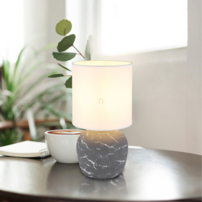   Márvány mintás asztali lámpa, 31 cm, fekete - Marble Globo 21739G - 1xE14, 230 V, IP20, 1.3 méteres kábel