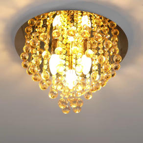   Glamour kristály csillár borostyán színben, 38 cm - London Globo 63040345X