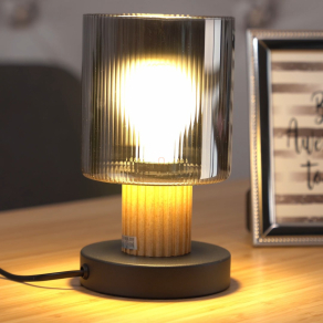   Bordázott asztali üveg lámpa, 21 cm - Aleidis Globo 15768T - 1xE27, 230 V, IP20, 1.5 méteres kábel