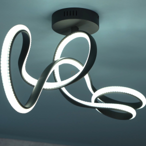   Design mennyezeti LED lámpa kristály berakással, fekete - Swirl Globo 67341DS