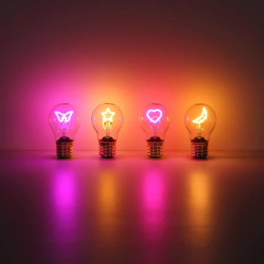   Asztali LED dekor lámpa, glimm izzó hatású, tölthető, 12 cm - Lumi Globo 28082-12 - 3000 K, 8 lm, 2,5 W, 1 méteres kábel, akkumulátoros