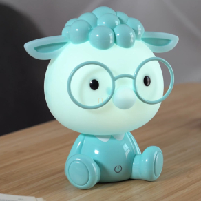   Érintőkapcsolós asztali LED gyereklámpa, kék bárány - Sheepy Globo 21760B - szabályozható fényerősség, 3000 K, 32 lm, 1 W, 1 méteres kábel, tölthető akkumulátor