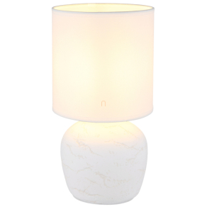   Márvány mintás asztali lámpa, 31 cm, fehér - Marble Globo 21739W - 1xE14, 230 V, IP20, 1.3 méteres kábel