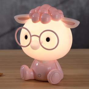   Érintőkapcsolós asztali LED gyereklámpa, rózsaszín malac - Sheepy Globo 21760P - szabályozható fényerősség, 3000 K, 32 lm, 1 W, 1 méteres kábel, tölthető akkumulátor