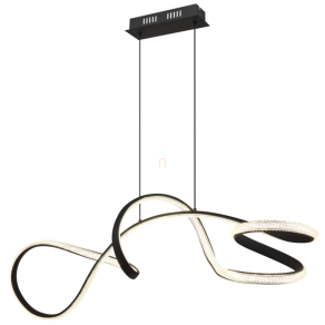   Függesztett LED lámpa, szalag hatású, kristály, fekete - Swirl Globo 67341S