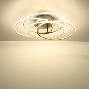   Mennyezeti LED lámpa, 4 gyűrűs, nikkel - Kombos Globo 67355-55N