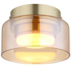   Mennyezeti lámpa borostyán színben, üveg - Higgins Globo 16055DG