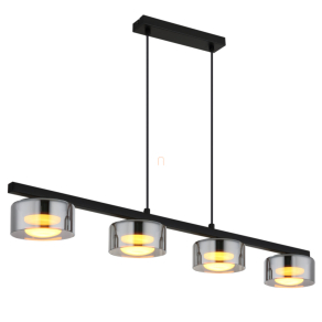   Függesztett lámpa üveg búrákkal borostyán színben 4 foglalattal - Higgins Globo 16055-4HS