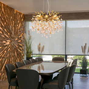   Design függesztett lámpa kristály díszekkel - Queena Globo 64138H1G