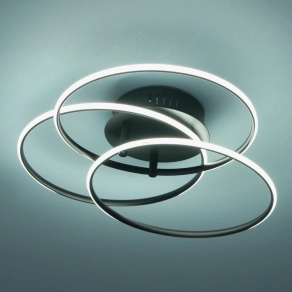   Mennyezeti LED lámpa, 3 gyűrűs, fekete - Kombos Globo 67355-40