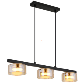   Függesztett lámpa üveg búrákkal borostyán színben 3 foglalattal - Higgins Globo 16055-3HG