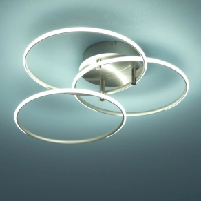   Mennyezeti LED lámpa, 3 gyűrűs, nikkel - Kombos Globo 67355-40N