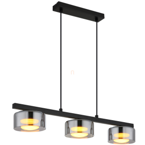   Függesztett lámpa üveg búrákkal, füstszínű, 3 foglalattal - Higgins Globo 16055-3HS