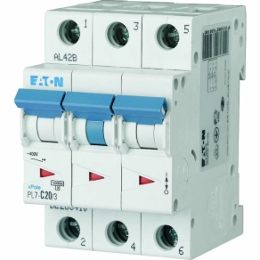   Eaton kismegszakító, 10kA, három pólusú, pl7-b20/3-263390