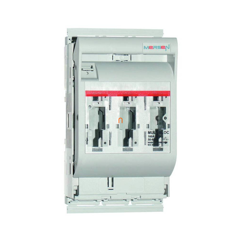 Szakaszoló biztosíték vízszintes 00-160A, szerelőlapra, 3 pólusú, M8 csatlakozás Multibloc P1023007A, 2.030.000