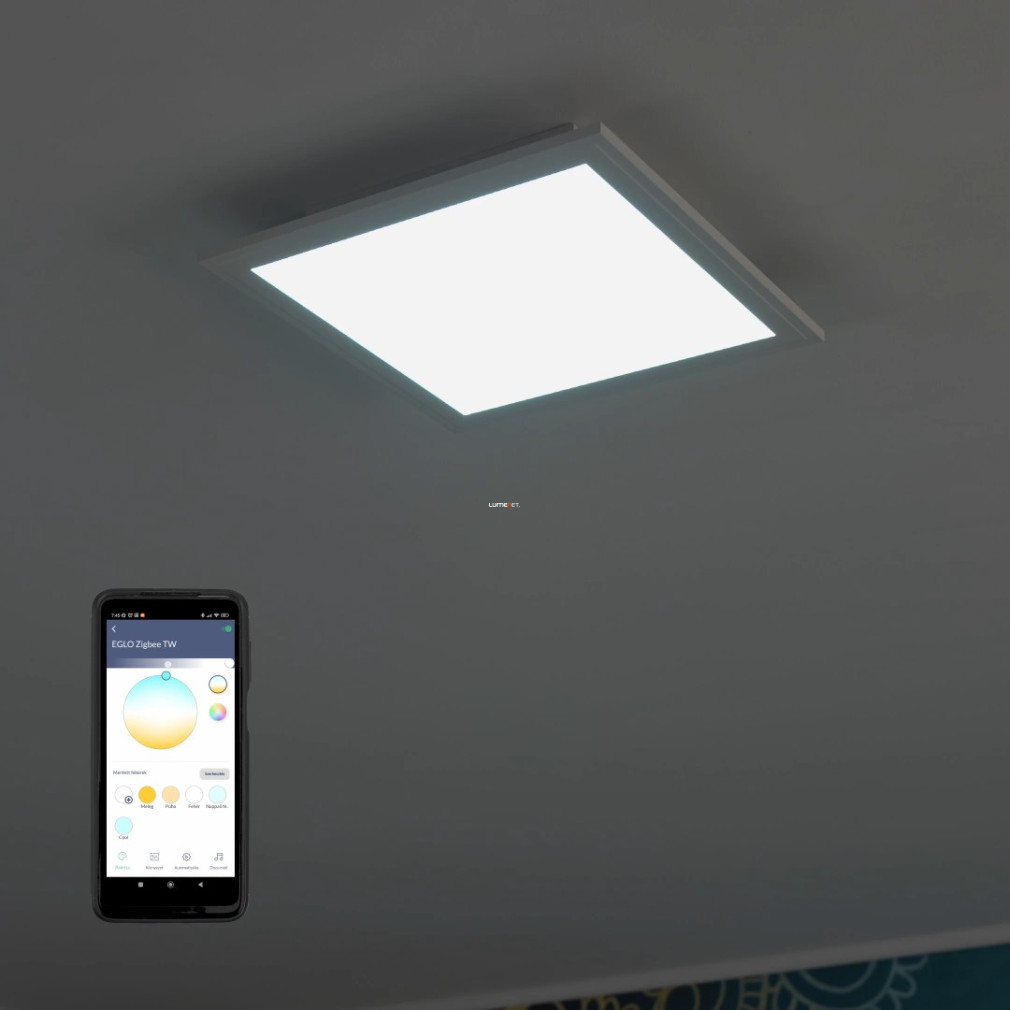 Szabályozható mennyezeti LED lámpa 15,3 W, hideg-melegfehér, fehér színű (Salobrena)