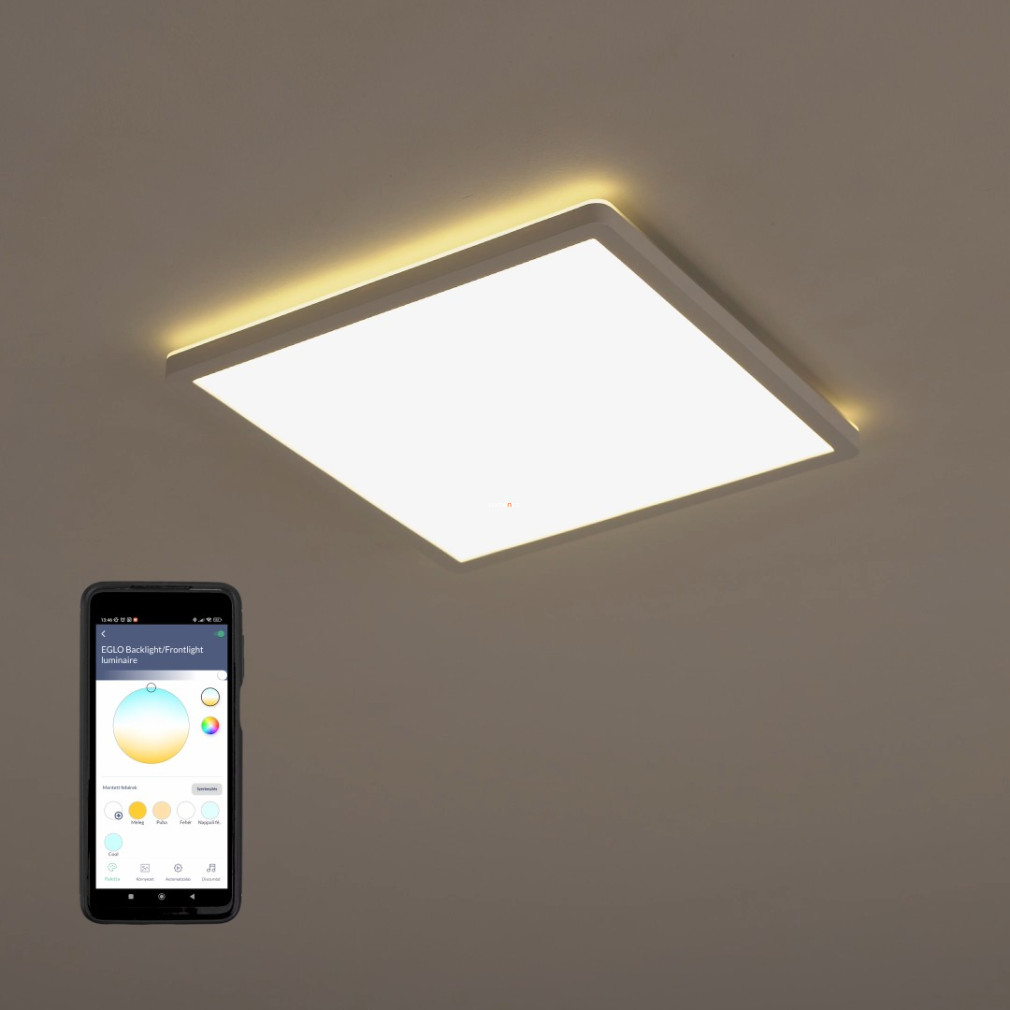 Szabályozható mennyezeti LED lámpa, szögletes, 14,6 W, hideg-melegfehér, fehér színű (Rovito RGBW)
